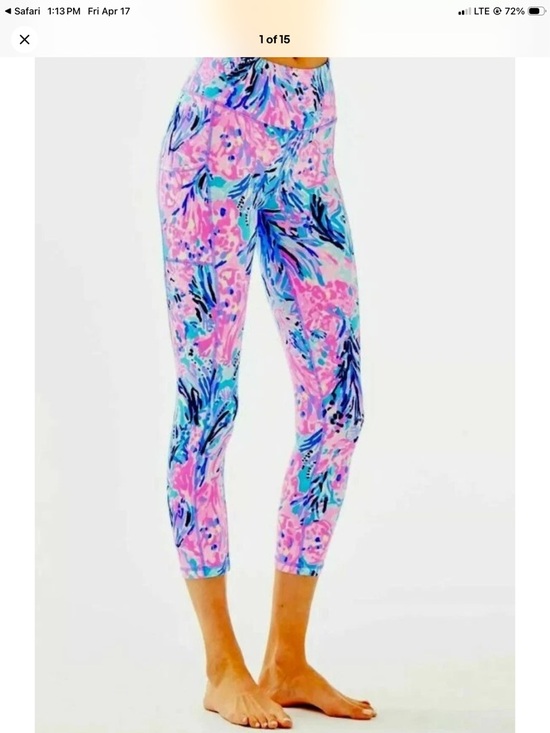 Lilly Pulitzer Pants - Lilly Pulitzer Pink Multi Swirl Capri Leggings